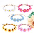 thumbnail image 2 of EeaseMX diademas florales para el pelo, corona de flores de imitación para festivales, fiestas, fotos y bodas (blanco, amarillo, azul, rosa y rojo rosa, 1 unidad cada una), 2 of 7