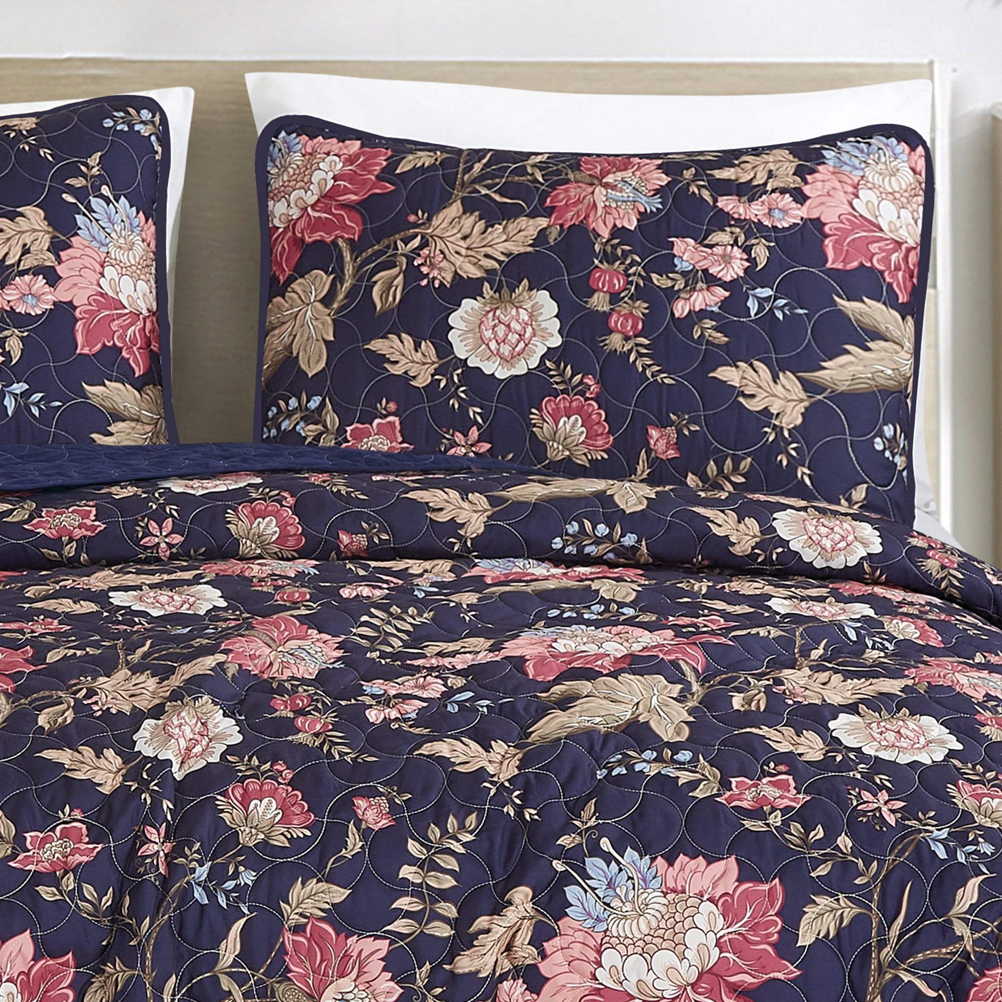 Evjk 3-Piece Decorative Lightweight Bedspread Set – Oversized, Microfiber with Vibrant Print, Queen