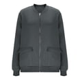 thumbnail image 4 of Dxzfnsa Womens Zip Up Sweatshirts Women Casual Solid Color Jackets Fashion Long Sleeve Crew Neck Loose Outwear with Pockets, 4 of 9