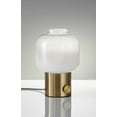 thumbnail image 1 of 8" X 8" X 12" Brass Glass Table Lamp, 1 of 3