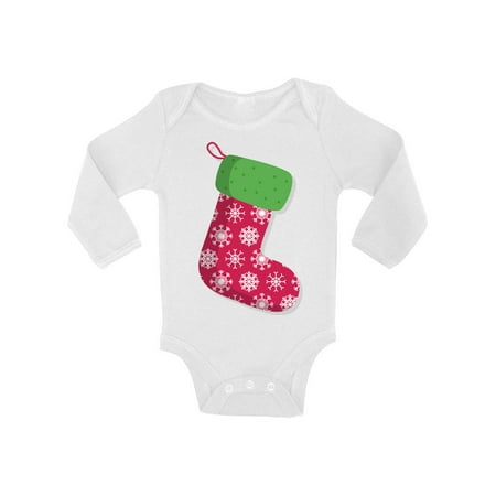 

Awkward Styles Ugly Christmas Baby Outfit Bodysuit Stocking Snowflake Xmas Baby Romper
