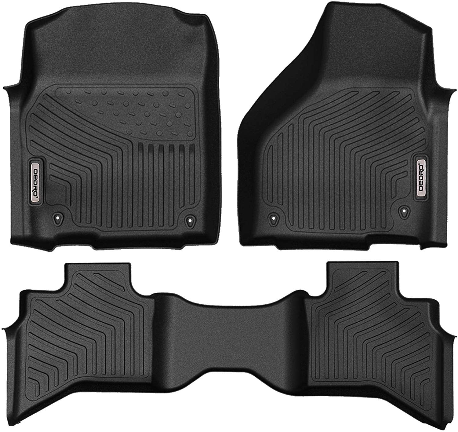 Full Set Liners Unique Black TPE All-Weather Guard Includes 1st and 2nd Row: Front Rear oEdRo Floor Mats Compatible for 2015-2019 Ford Edge 