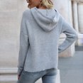 thumbnail image 6 of Scyoekwg Womens Fall Sweaters Knitted Sweater Hooded Sweater Fall Winter Clothes Warm Casual Solid Color Long Sleeve Pullover Sweaters(Gray,M), 6 of 6