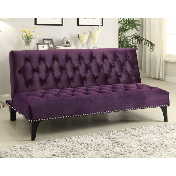 Larissa Upholstered Sofa Bed Purple, Purple Bed Sofa