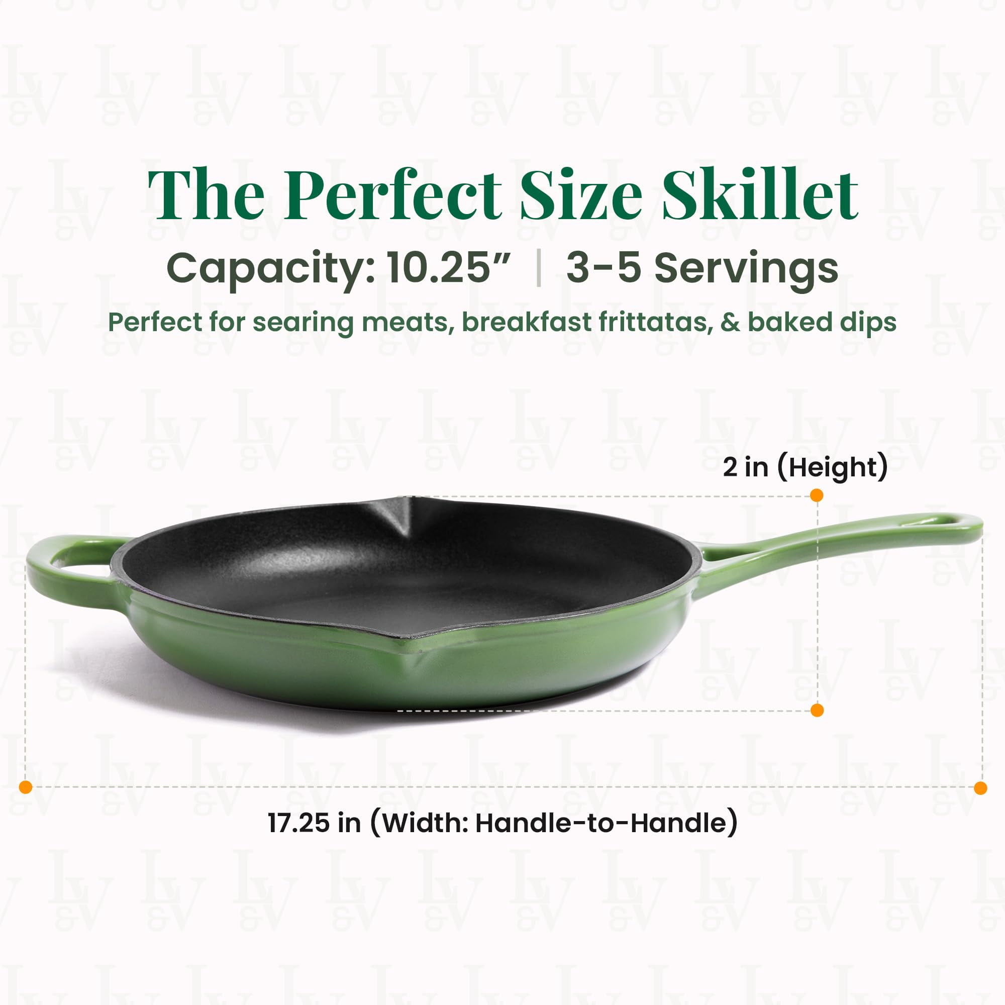 Enameled Cast Iron 10 inch Frying Pan | Nonstick, Non Toxic, Oven Safe, For All Stovetops