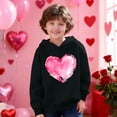 thumbnail image 2 of yoeyez Boys Girls Heart Print Hoodies Toddle Kids Valentine's Day Sweatshirts Hooded Long Sleeve Pullover Tops Casual Holiday Outfit Black,7 Years, 2 of 7