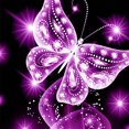 thumbnail image 1 of Taladro de pintura de diamante 5D Kits de bricolaje Cuadro de mosaico de mariposa cuadrado completo Púrpura FLhrweasw Nuevo, 1 of 9