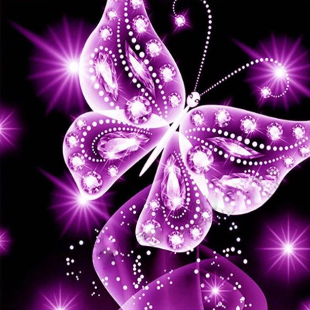 5D DIY Diamond Painting Kits Full Square Drill Purple Butterfly Mosaico Imagen Sywqhk Decoración hogareña