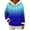 Blue-Inverlee Sweatshirt, variant on Women's Gradient Ombre Faux Fur Cuff Hooded Pullover Hoodie Drawstring Kangaroo Pocket Oversized Long Sleeve Warm Tops Navy S