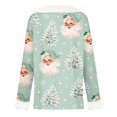 thumbnail image 5 of WJOSBXT Christmas Shirts for Women Faux Fur Trim V Neck Tops Funny Xmas Graphic Tees Fluffy Long Sleeve Holiday Pullover Tee Tops S, 5 of 5