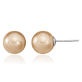 thumbnail image 4 of 925 Sterling Silver 10mm Wht/chpg/brown Shell Pearl Stud Earrings Set, 4 of 8