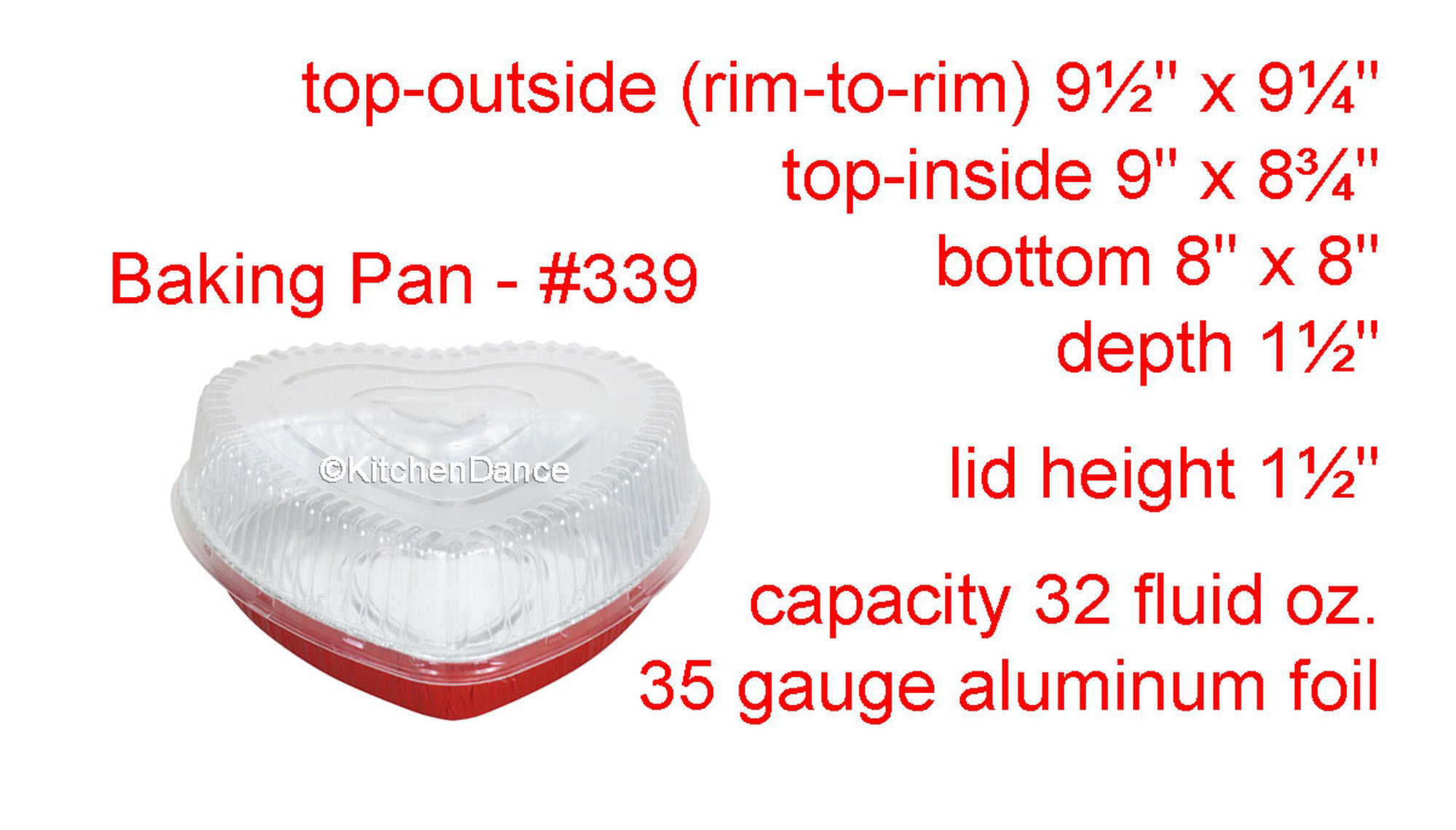 Handi-Foil Red Aluminum Heart Shaped Valentine Foil Cake Pan w/Clear Dome Lid 