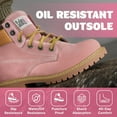 thumbnail image 4 of Women’s Work Boots | Waterproof Leather Work Boots for Women | Oil & Slip-Resistant Soft Toe Boots for Women | Premium Nubuck Leather | Lightweight and Comfortable | Pink Leather - 11.5M, 4 of 7