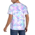 thumbnail image 2 of Goofa Rainbow Scales Pattern Mens Golf Shirt Baseball T-shirt Moisture Wicking Dry Fit Performance Sport Short Sleeve Striped Golf Polo Shirts-X-Large, 2 of 7