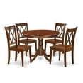 thumbnail image 2 of East West Furniture Hartland 5-piece Dining Set with X-Back Chairs in Mahogany, 2 of 6