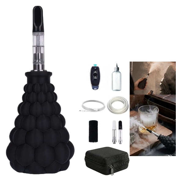 Mini Handheld Fog Machine for Halloween, Portable Kit, Wireless Remote, 3D-Printed Housing, 20 mL Fog Fluid, Silicone Tube, Foam Head and Storage Case