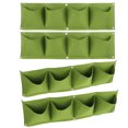 thumbnail image 3 of Macetero de Pared Vertical para Colgar al Aire Libre de 4 Piezas Bolsa de Cultivo de Plantas de 4 Bolsillos Plantador de jardín de Fieltro degradable Reutilizable montado en la Pared(Verde) Ecomeon no, 3 of 6