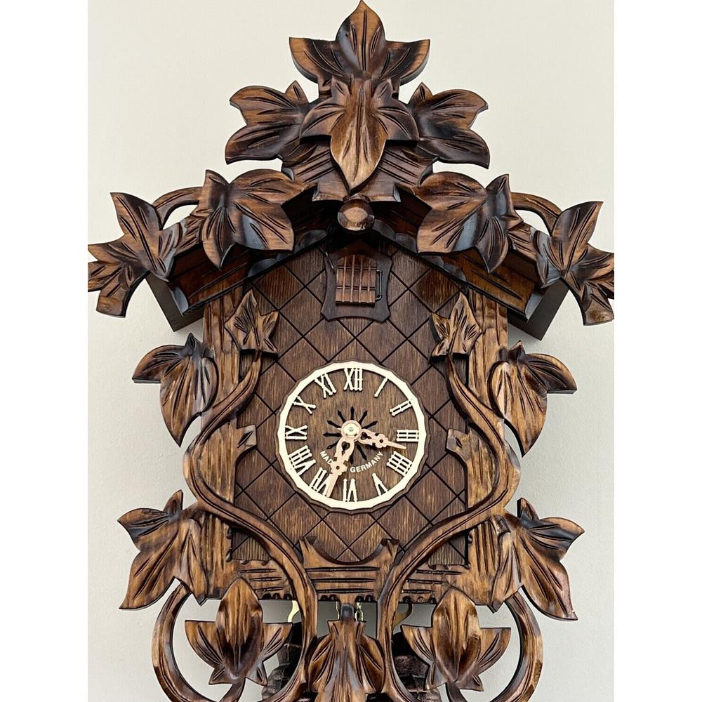 River City Clocks Eight Day Cuckoo Clock with Hand-carved Vines