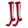thumbnail image 2 of Chaussettes de Compression 20-30mmhg Longueur Genou Bas de Sport Unisexes pour Course Cyclisme, Rouge Blanc, L/TG, 2 of 7