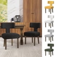 thumbnail image 5 of DONICK T-Shape Back Upholstered Dining Chairs Set of 4,Lambswool Fabric Modern Wooden Armless Side Chair for Dining Room Kitchen Living Room Bedroom(Black), 5 of 11