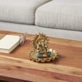 thumbnail image 2 of 7" x 5" Gold Resin Ganesh Sculpture with Lotus Plate and Colorful Dresswear, by DecMode, 2 of 9
