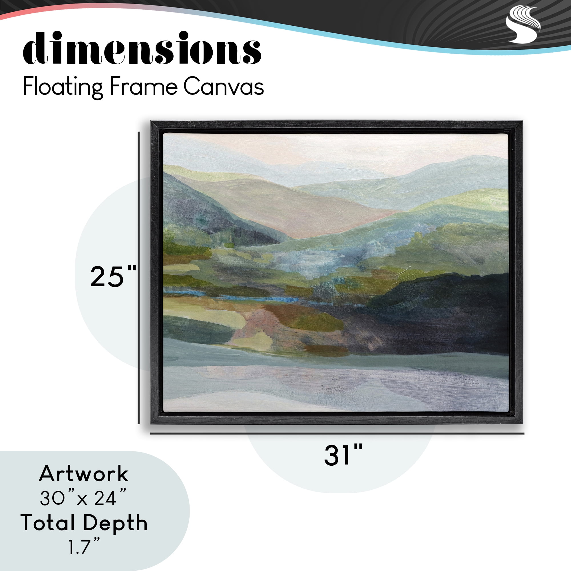 Stupell Industries Misty Morning Mountain Gradient Black Framed Floater Canvas Wall Art, design by Farren Lee