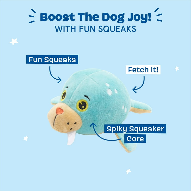 BARK Wallace Walrus Plush Dog Toy, for Large Dogs