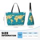 thumbnail image 4 of Fotbe World Map With Landmarks Bolsa de Viaje para Playa - Resistente al Agua, Bolsa Tote de Gran Capacidad y Ligera con 7 Bolsillos para Mujeres y Hombres, 4 of 7