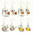 thumbnail image 3 of Top-kevin Halloween Drop & Dangle Earrings Set - Acrylic Vintage Cute Skeleton & Ghost with Pumpkin Charms, Alloy Hooks, Festive Jewelry for All Seasons, No Feather, Non-Mosaic Daily & Festival Wear, 3 of 6