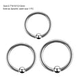 thumbnail image 3 of Nose Piercing Hoops Decorative 3PCS Stainless Steel Circle Lip Rings Nose Rings, 3 of 10
