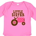 thumbnail image 3 of Inktastic Pink Tractor Little Sister Girls Long Sleeve Baby Bodysuit, 3 of 4