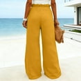 thumbnail image 5 of Stamzod Womens Palazzo Pants High Waisted Flowy Wide-Leg Trousers with Pockets Summer Beach Outfits 2026 Yellow S, 5 of 8