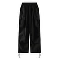thumbnail image 4 of Plus Size Cargo Pants Women Womens Cargo Pants Baggy Stylish Jogger Fit With Pockets Casual Wear Cargo Sweatpants Black XXXXXL, 4 of 4