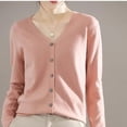 thumbnail image 1 of V-Neck Mid-Length Thin Sweater Cardigan Pure Color Spring Summer Breathable Stretchable Open Front Knitted Vest Women's Fashion, 1 of 5