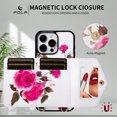 thumbnail image 3 of for iPhone 14 Plus Crossbody Wallet Case with Card Holder, Flower Pattern Back Flip PU Leather Case Stand Purse Case for Women Girls with Wrist Strap Lanyard, RFID Blocking Shockproof Cover, White, 3 of 11
