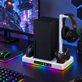 thumbnail image 6 of Cooling Stand for Xbox Series X/S Console with Controller Charging Dock and Headset Holder, Xbox Series Accessories, Cooler Station System,White, 6 of 7