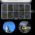 thumbnail image 4 of 500pcs Fish Hooks, 10 Sizes Fishing Black Silver Fishing Hooks Sharpened with Box Fishing Tackle Set, High-Carbon Steel Fishing Hook for Saltwater Freshwater, 4 of 8
