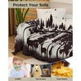 thumbnail image 4 of Grey Forest Elk Sofa Covers for 3 Cushion,Washable Couch Cover for Sectional Sofa Slipcovers with Tassel,Deer Birds Farmhouse Rustic Tree Botanical Loveseat Covers Futon Cover Throw Blanket 71x118, 4 of 8