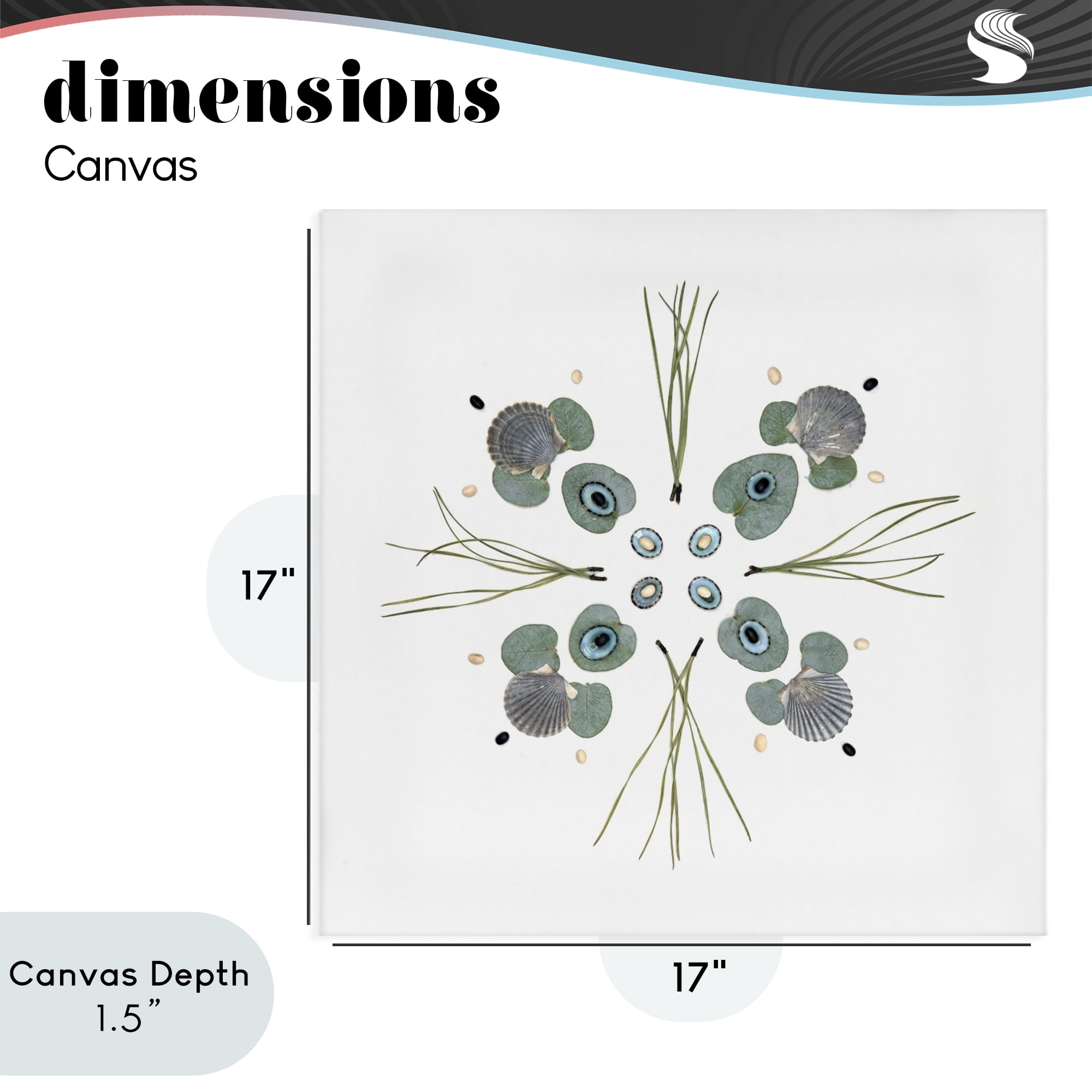 Stupell Industries Seashell & Leaf Symmetry Canvas Wall Art, design by Beth Adoette