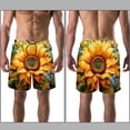 thumbnail image 3 of luoweisi Men's Beach Shorts Quick Dry Swim Trunks with Mesh Lining Sunflower 2XL, 3 of 5