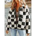 thumbnail image 6 of Jackets For Women Causal Sherpa Fall Jacket Loose Button Down Plaid Winter Coats, 6 of 6
