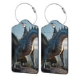 thumbnail image 5 of Rocae Wild Blue Cool Dragon for Leather Luggage Baggage Tags ID Label Privacy Cover ID Label with Stainless Steel Loop and Address Card, 5 of 5
