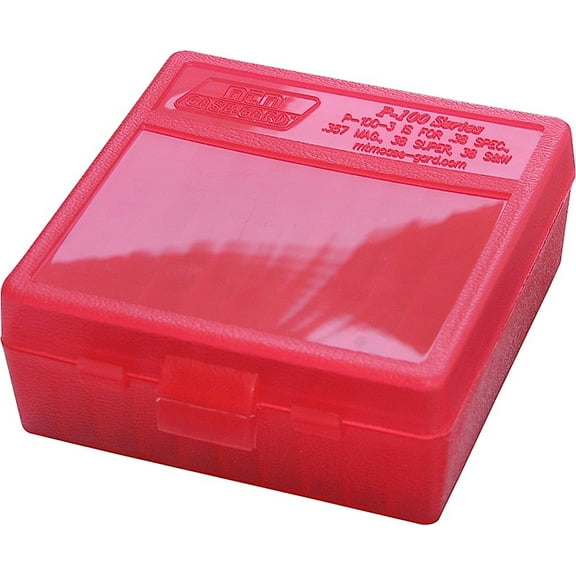 MTM P-100 FLIP-TOP PISTOL AMMO BOX 1.68" OAL RED POLY