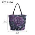thumbnail image 5 of FORMRS Womens Canvas Tote Bag with Zipper Inner Pocket Shoulder Handbag, Roses and Pearls, 5 of 7