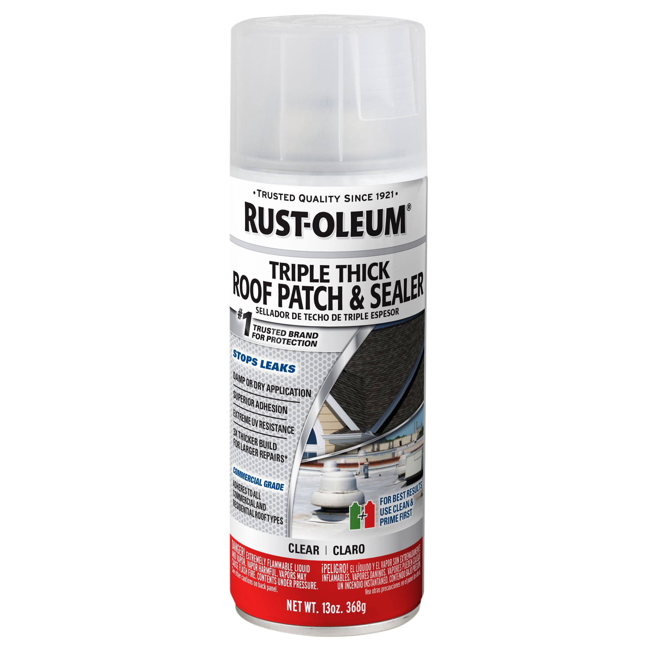 6 Pack, Clear, Rust-Oleum Roofing Triple Thick Roof Patch Spray- 346240, 13 oz.