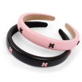 thumbnail image 7 of LinYooLi Padded Headbands for Women Leather Bow Headband for Women's Hair Black Fashion Hair bands Pink Non Slip Hair band Accessories for Girls, 2 Pack, 7 of 7