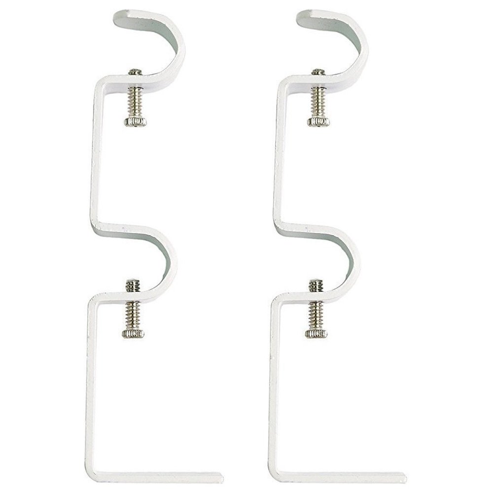 Urbanest Double Curtain Rod Bracket, 1/2" and 5/8" Rods, Glossy White