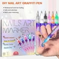 thumbnail image 2 of Fine Tips 3D Nail Art Mader Pens, 12 Colors 0.5MM Nail Polish Pens Nail Graffiti Dotting Pen Drawing Painting Liner for Home Salon DIY, 2 of 5