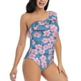 thumbnail image 3 of Honeii Orchids Flowers for women's one-piece swimsuit featuring a chic one-shoulder design experience elegance and style in the water-XX-Large, 3 of 6