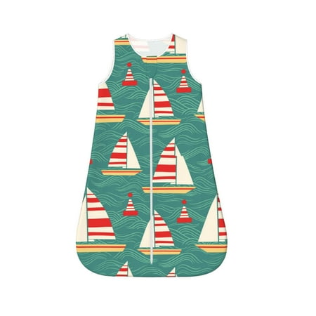 

Honeii Yachts And Buoys Print Unisex Babies Sleepbag Wearable Blanket Baby Sleeveless Sleeping Bag-Medium